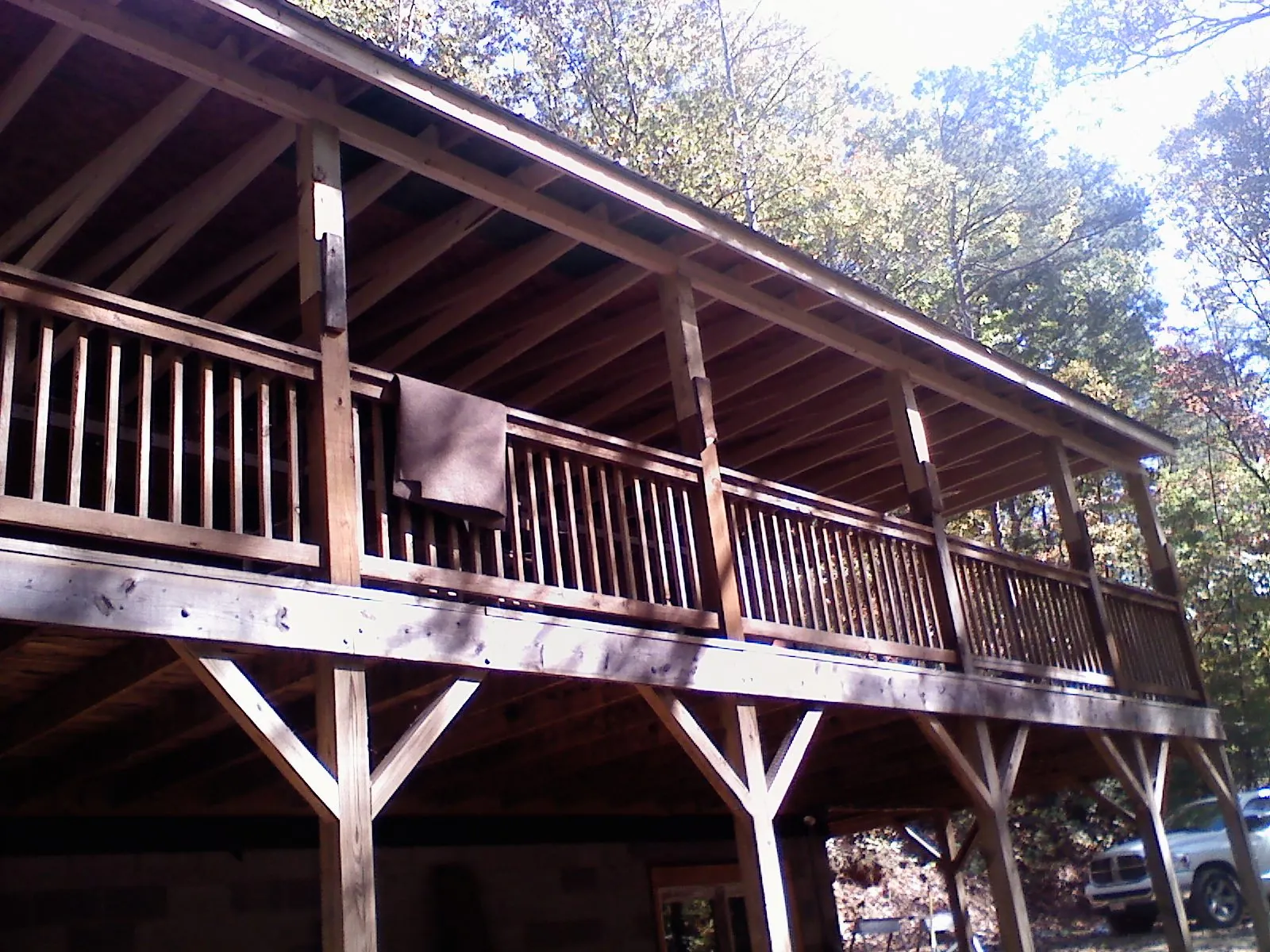 Timber framing under a new elevated porch and deck — Roof Leak Repair in Meridale by Roofing Brothers